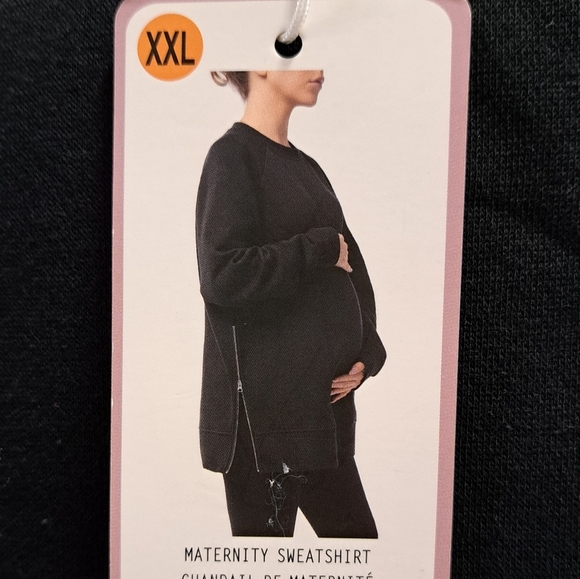 Parasuco Maternity Sweatshirt Black Crewneck Women's XXL - Picture 6 of 14